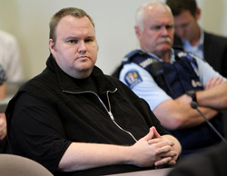 Kim Dotcom le 22 février 2012 à Auckland - AFP / Micheal Bradley
