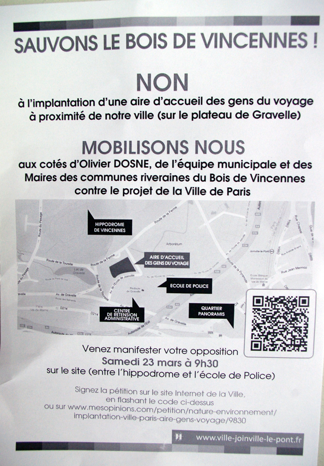Tract distribué jeudi matin devant la gare de Joinville-le-Pont 