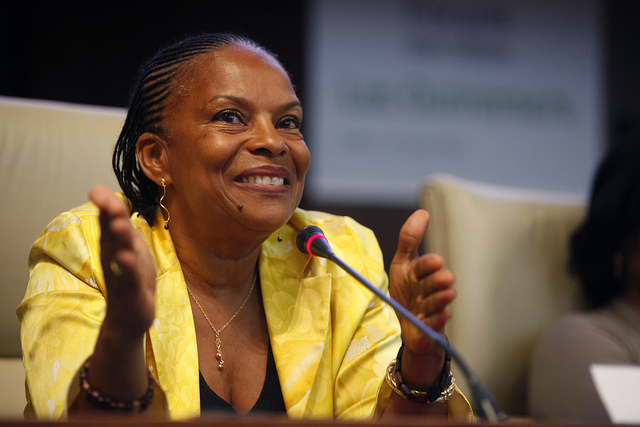 Christiane Taubira - [Photo->https://www.flickr.com/photos/partisocialiste/5663969462/]  Parti socialiste,  sous [licence CC->https://creativecommons.org/licenses/by-nc-nd/2.0/deed.fr].