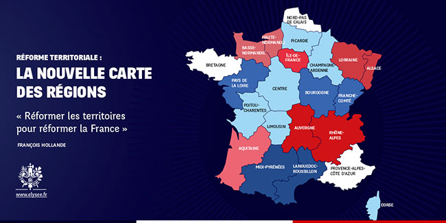 La nouvelle carte des régions dessinée par François Hollande.