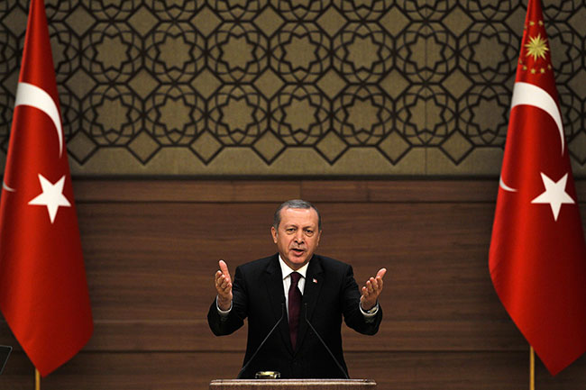 Le président turc Recep Tayyip Erdogan, le 24 février 2015. - Crédits : MEHMET ALI OZCAN / ANADOLU AGENCY