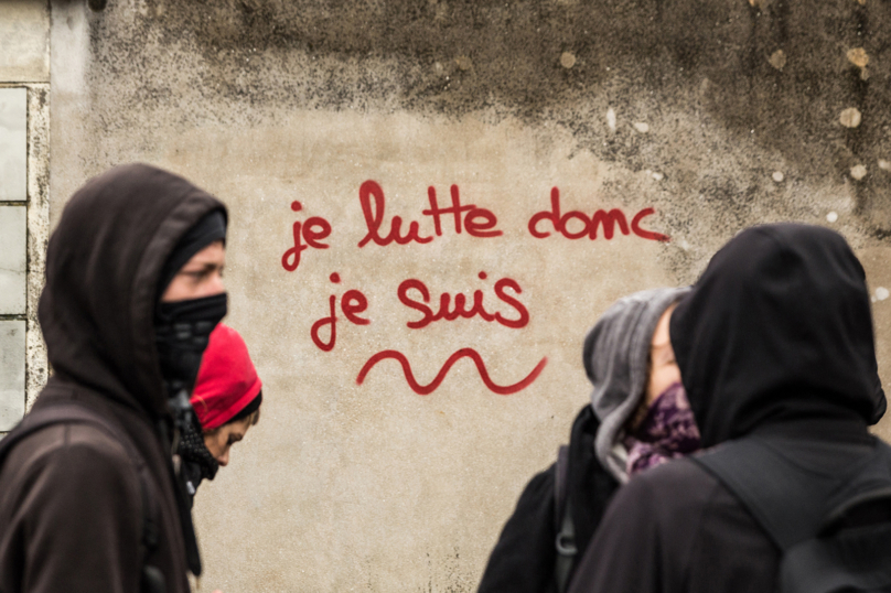 Le cortège de tête face à la violence