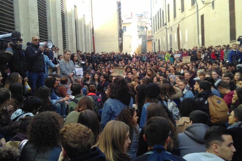 À Montpellier, des étudiants protestent suite à une attaque fasciste