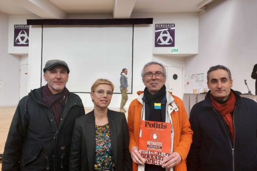 Politis à Bordeaux, au meeting Nupes le 26 janvier
