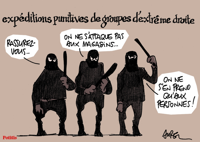 Le dessin d’Aurel : les milices d’extrême droite et la cagnotte de la honte
