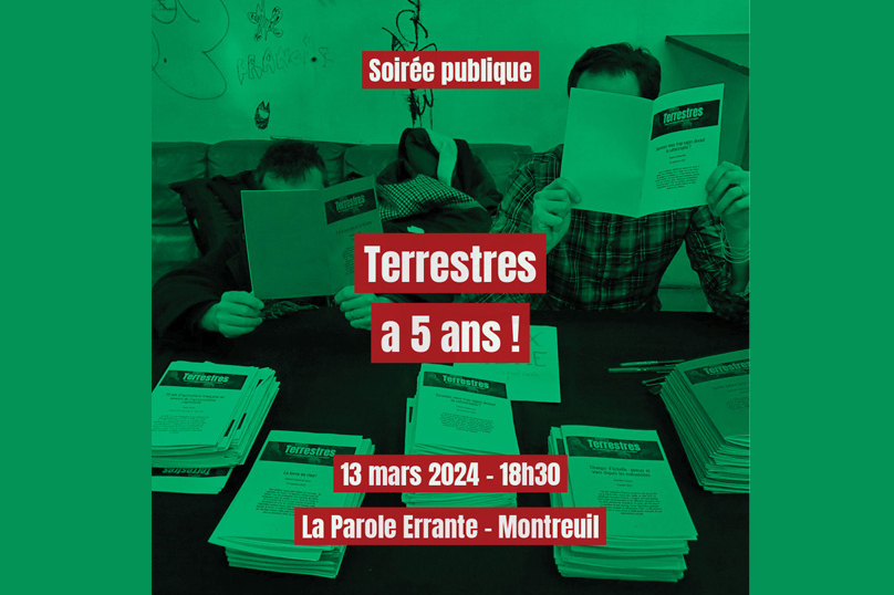 13 mars : la revue Terrestres fête ses 5 ans