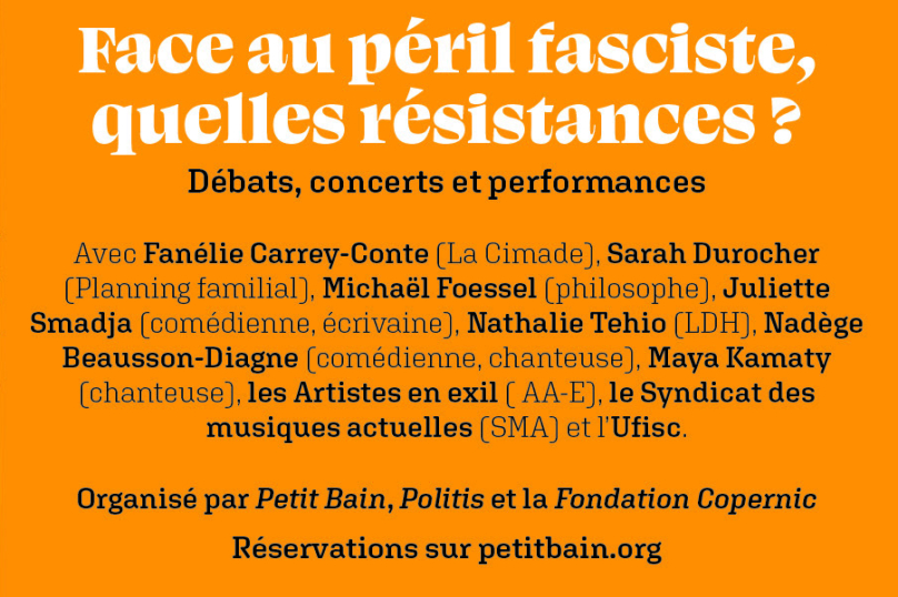 26 mai : « La montée des fascismes », soirée-débat au Petit Bain à Paris