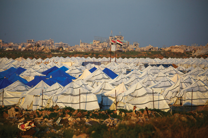 L&rsquo;image : en Palestine, un nouveau camp de familles déplacées
